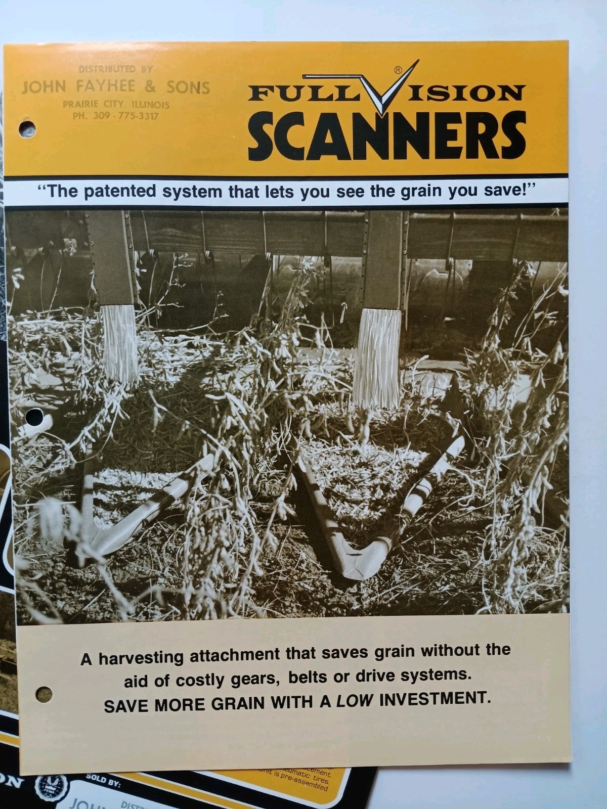 2 FullVision Scanners & Eager Beaver Flyers Brochures Vtg Farming Advertising