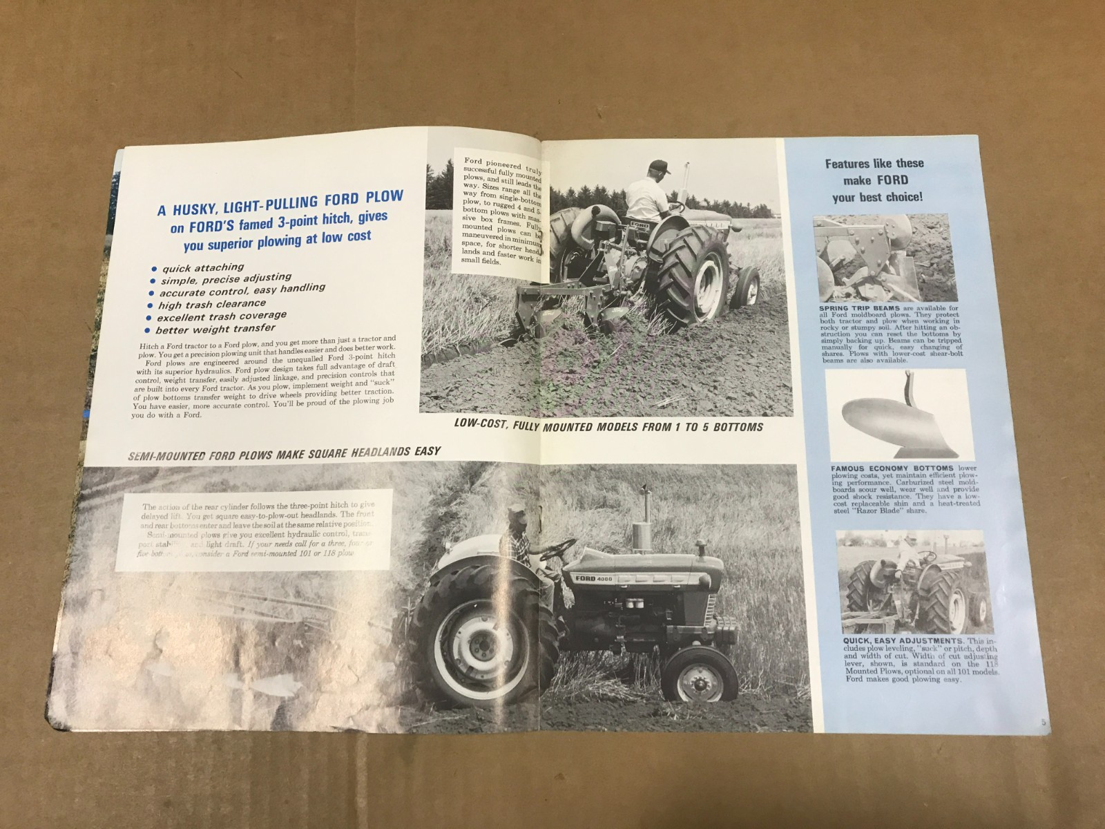 Vintage Ford Tractor 101-118 Moldboard Plows Salesman Brochure