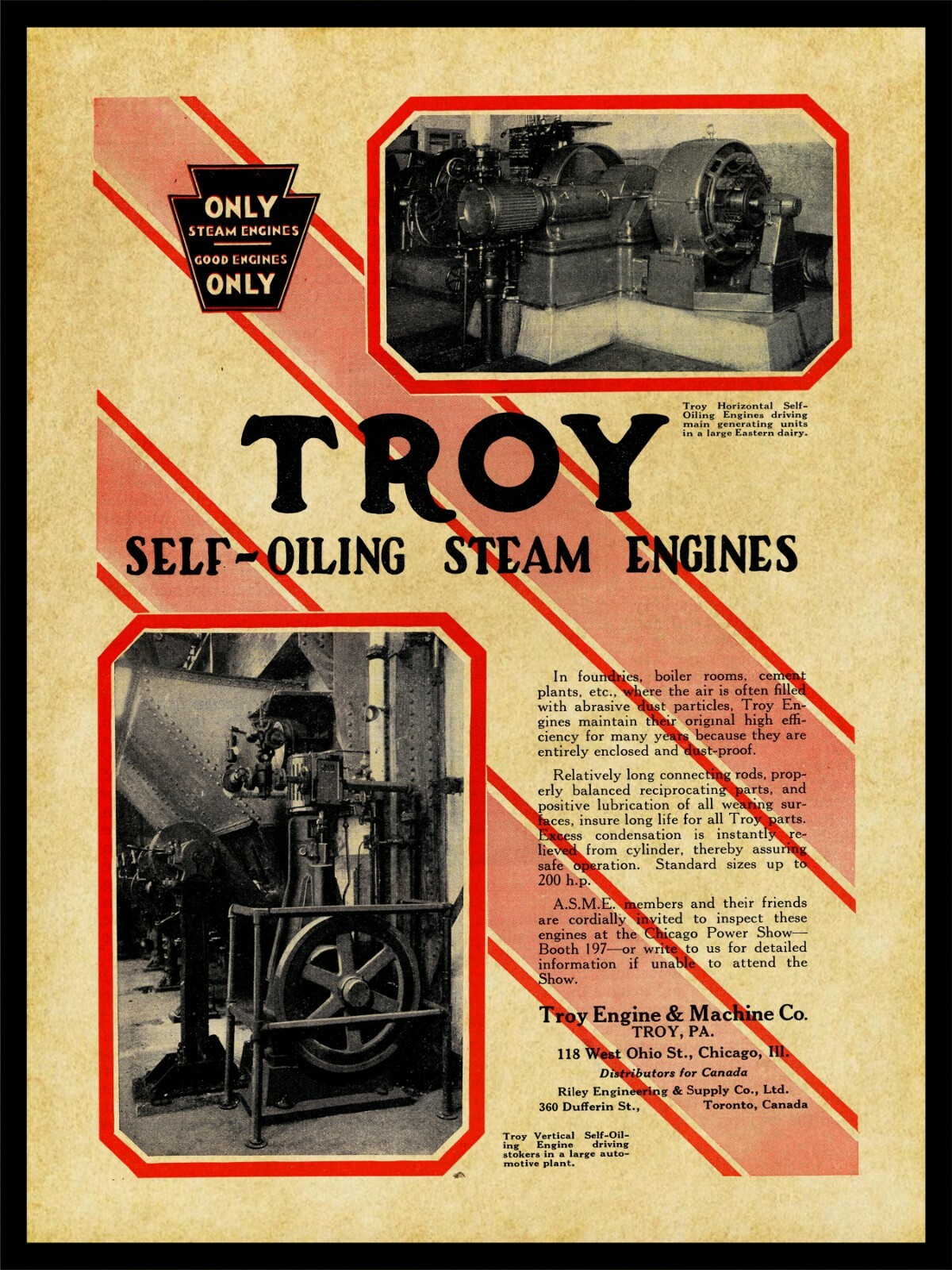 1928 Troy Engine & Machine Co NEW Metal Sign: Steam Engines – Troy, Pennsylvania