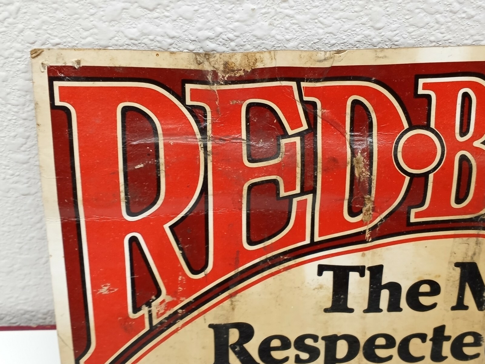 Vtg RED BRAND WOVEN WIRE PAPER SIGN KEYSTONE GROUP FARM FENCE 11.5″x7.25″