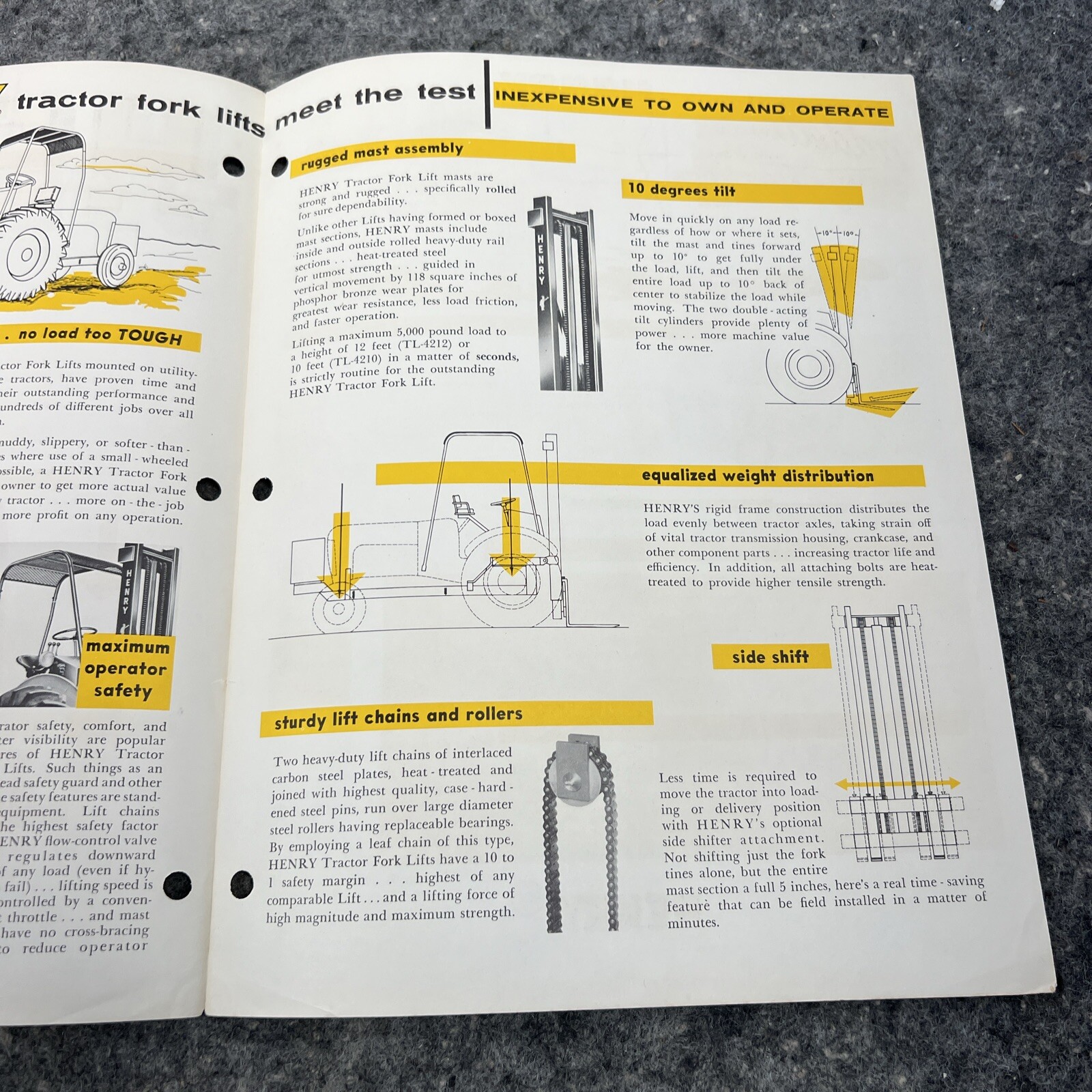 Henry TL-4200 Industrial Tractor Fork Lift Sales Brochure