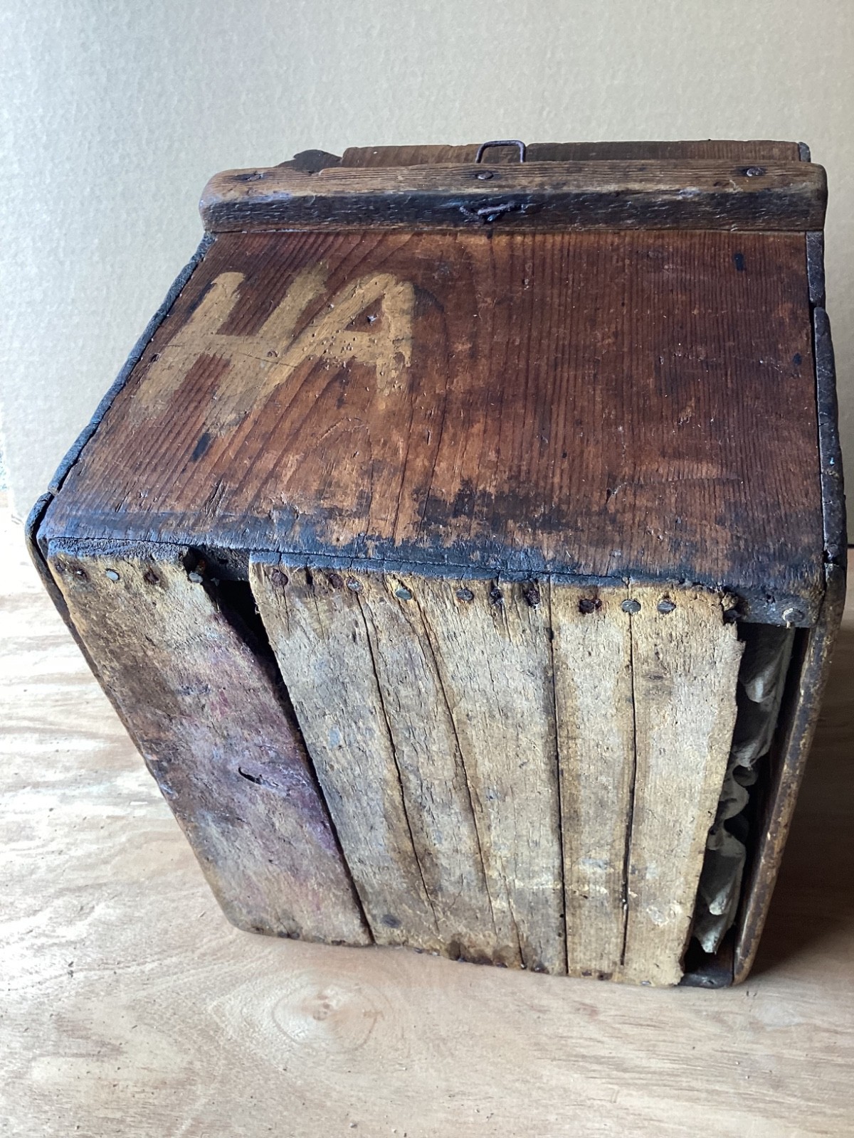 Primitive Wooden Crate Box Rustic Farmhouse Decor 12″ x 12″ x 15″
