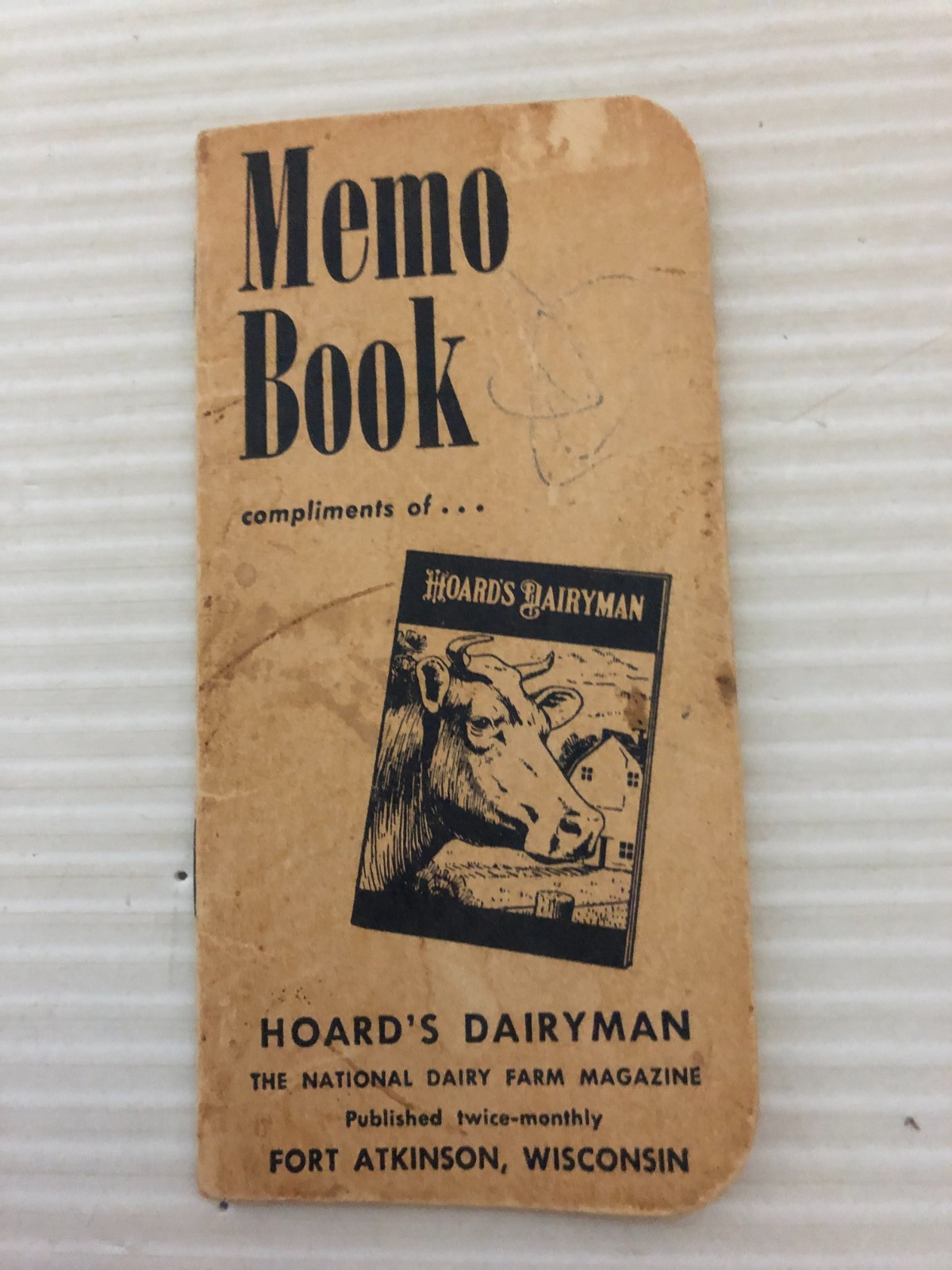 Vintage HOARD’S DAIRYMAN Memo Book Fort Atkinson Wisconsin 1963