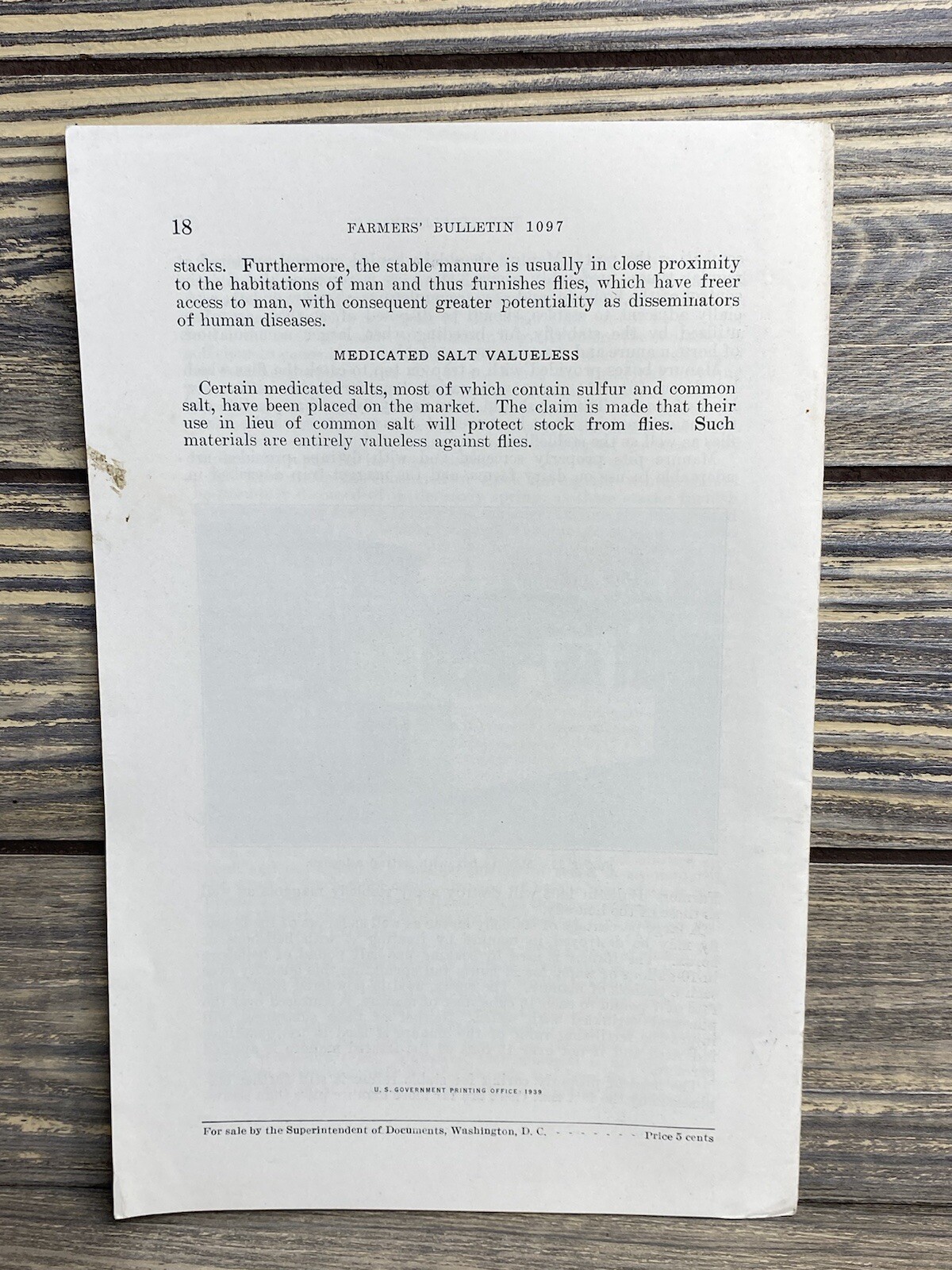 Vintage Farmers Bulletin US Dept of Agriculture No 1097 The Stable Fly 1939