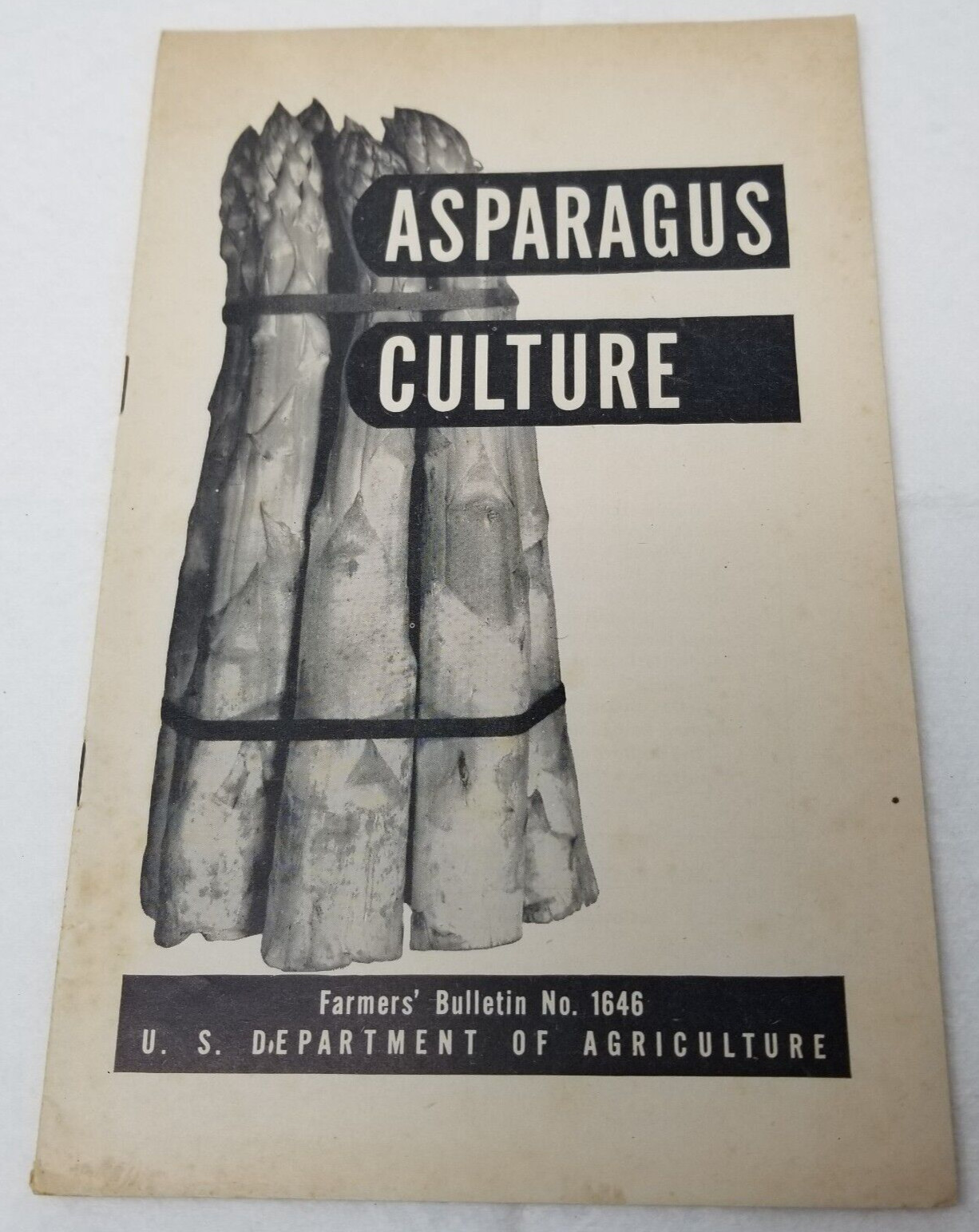 Asparagus Growing Culture 1947 Farmers’ Bulletin Booklet 1646 USDA Photos Charts