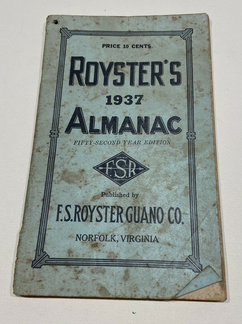 Vintage F.S Royster 1937, 1939 Almanacs Royster’s