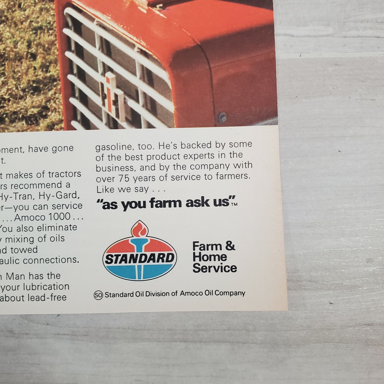 Original 1975 Advertisement Ad Standard Oil Transmission America’s Tractors