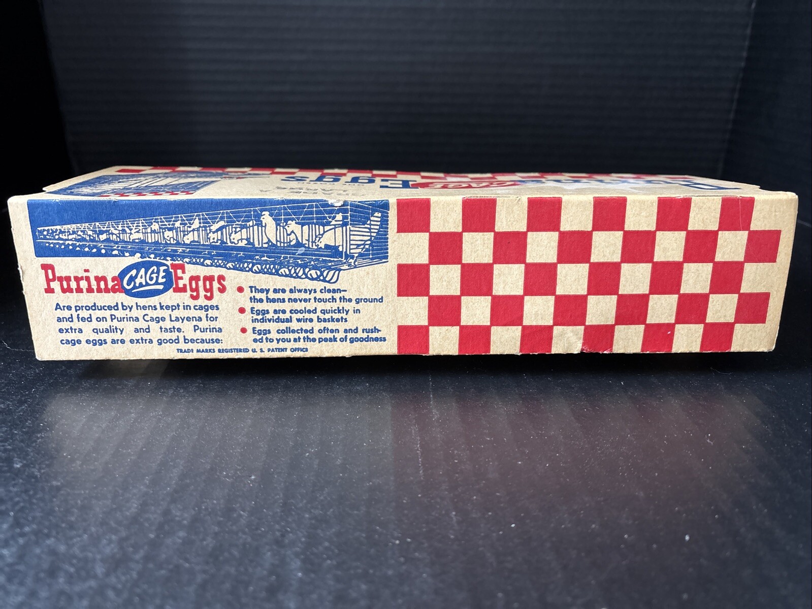 VINTAGE PURINA CAGE EGGS 1DOZEN PAPER CARTON-NEW YORK 16 N.Y.