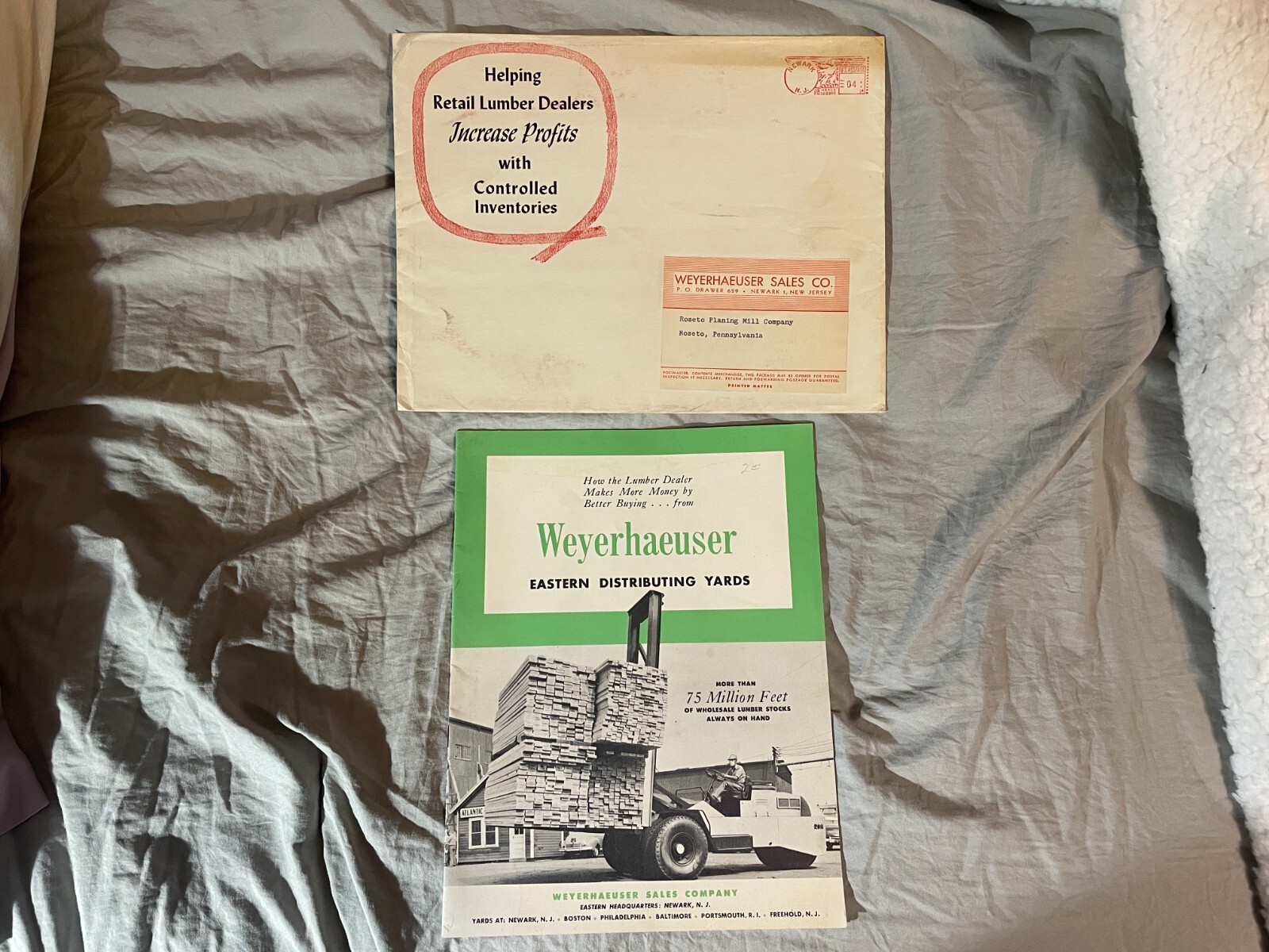 1950’s Weyerhaeuser Eastern Distributing Yards Brochure Pamphlet Lumber Vintage