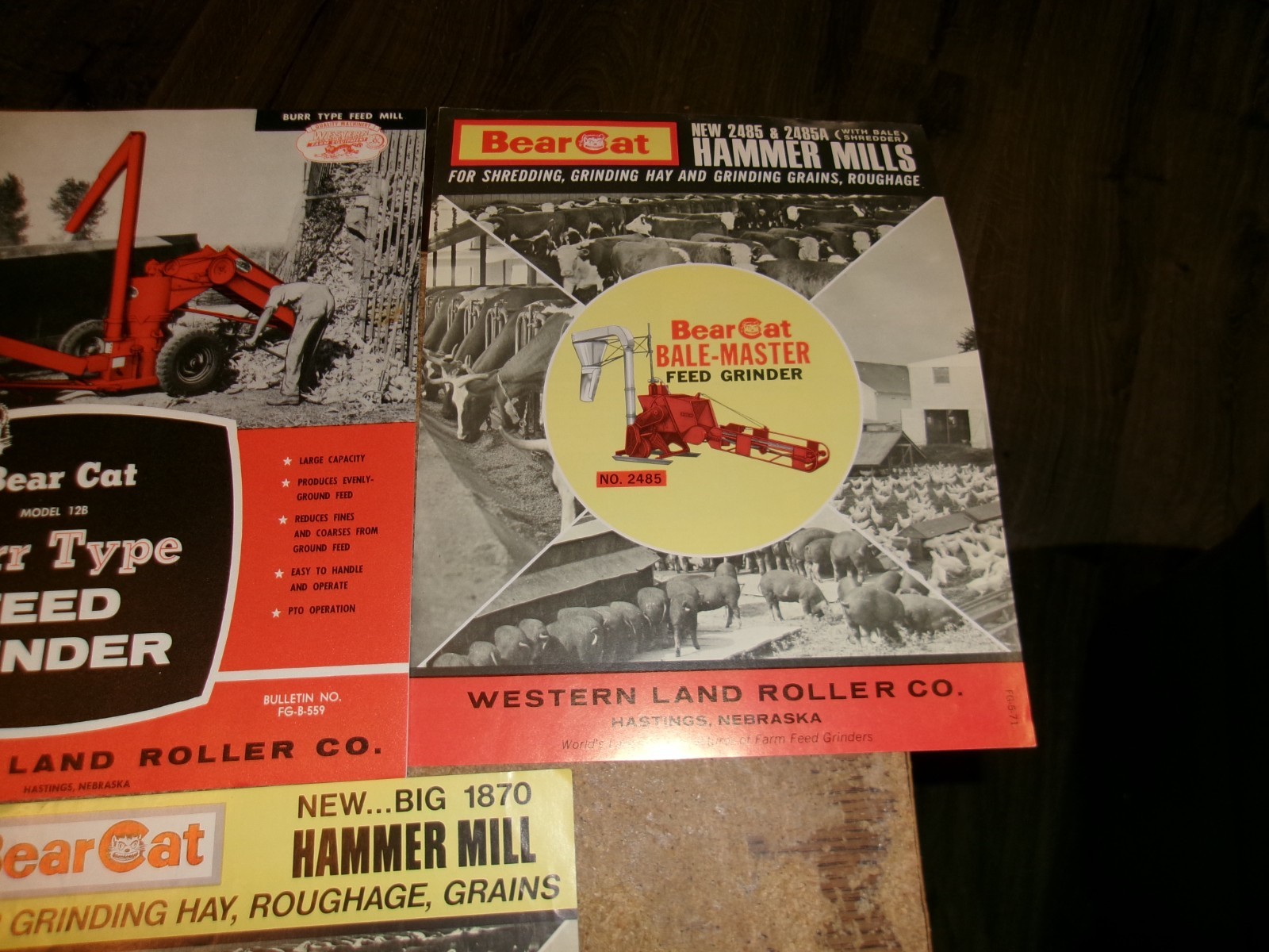 5-lot 60’s-70’s bearcat roller/hammer mills brochures very good used