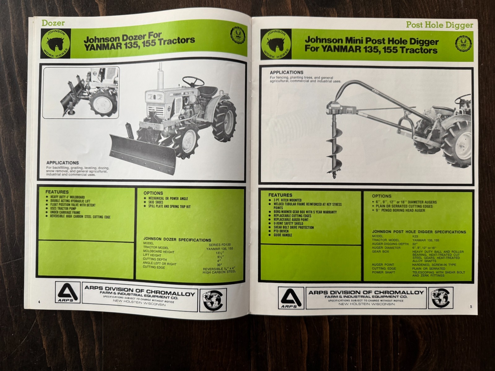 VINTAGE 1970’S YANMAR DIESEL 4 WHEEL DRIVE TRACTOR & ATTACHMENTS BUYERS GUIDE