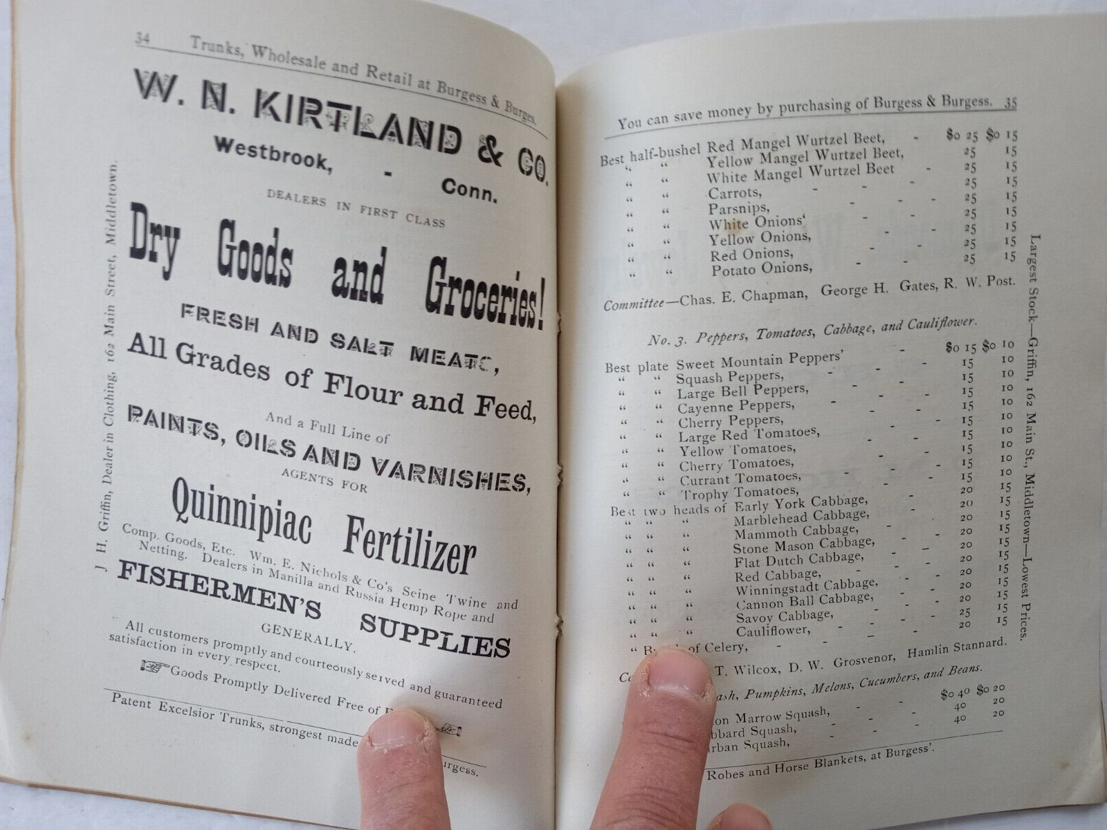 WESTBROOK CT Agricultural Society 1887 Cattle Show & Fair Program 7th Annual