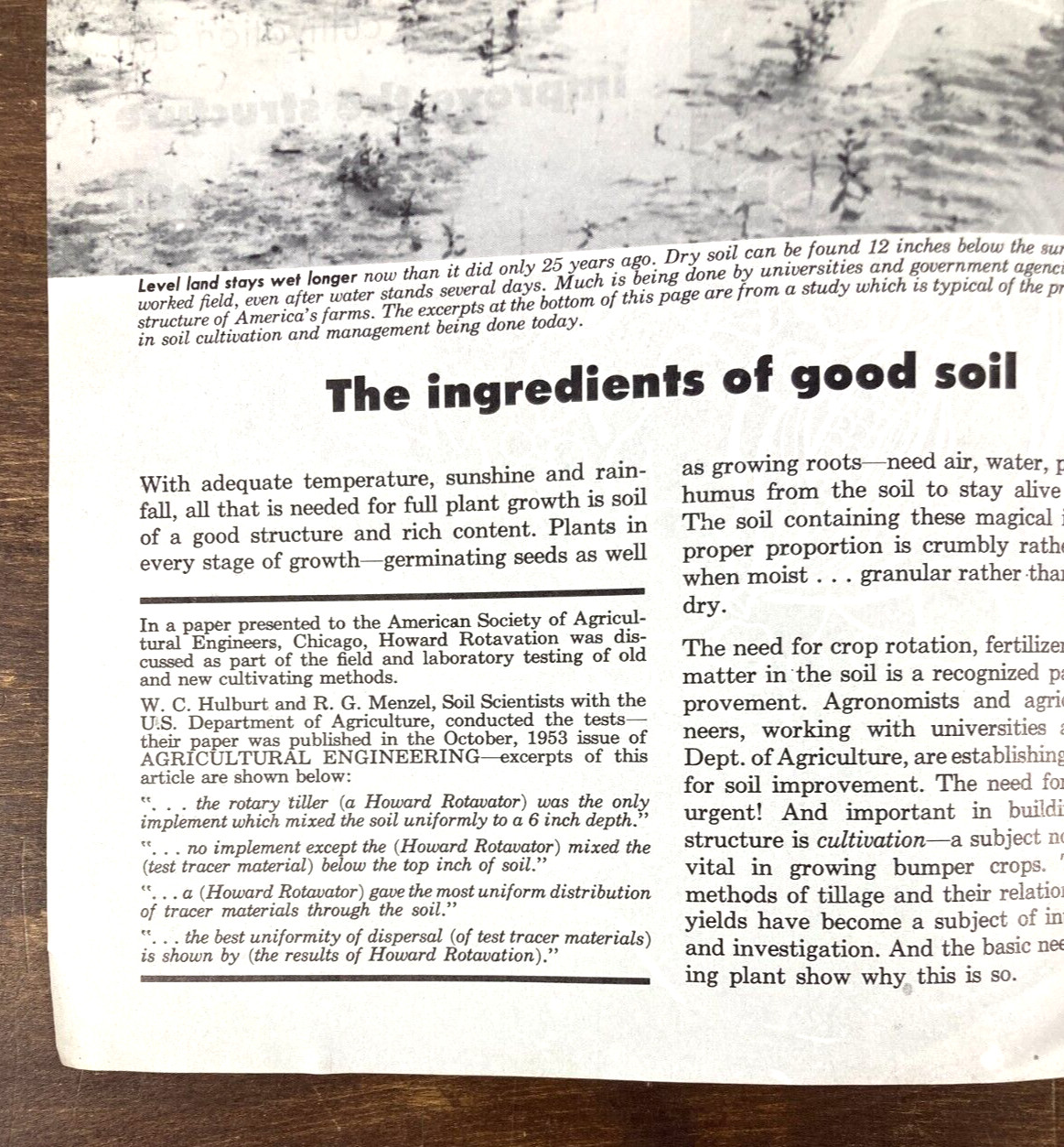 Howard Rotavator Co. 1950’s Improve Your Soil Dealer Sales Brochure Rototiller