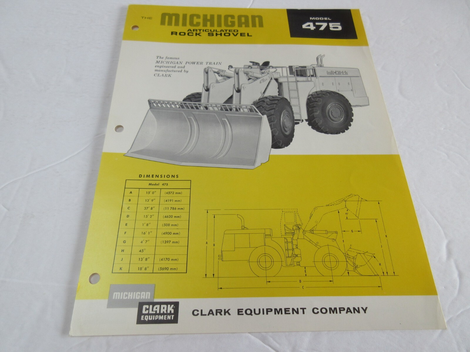 Clark Michigan 475 Rock Shovel (Wheel Loader) 2 Page