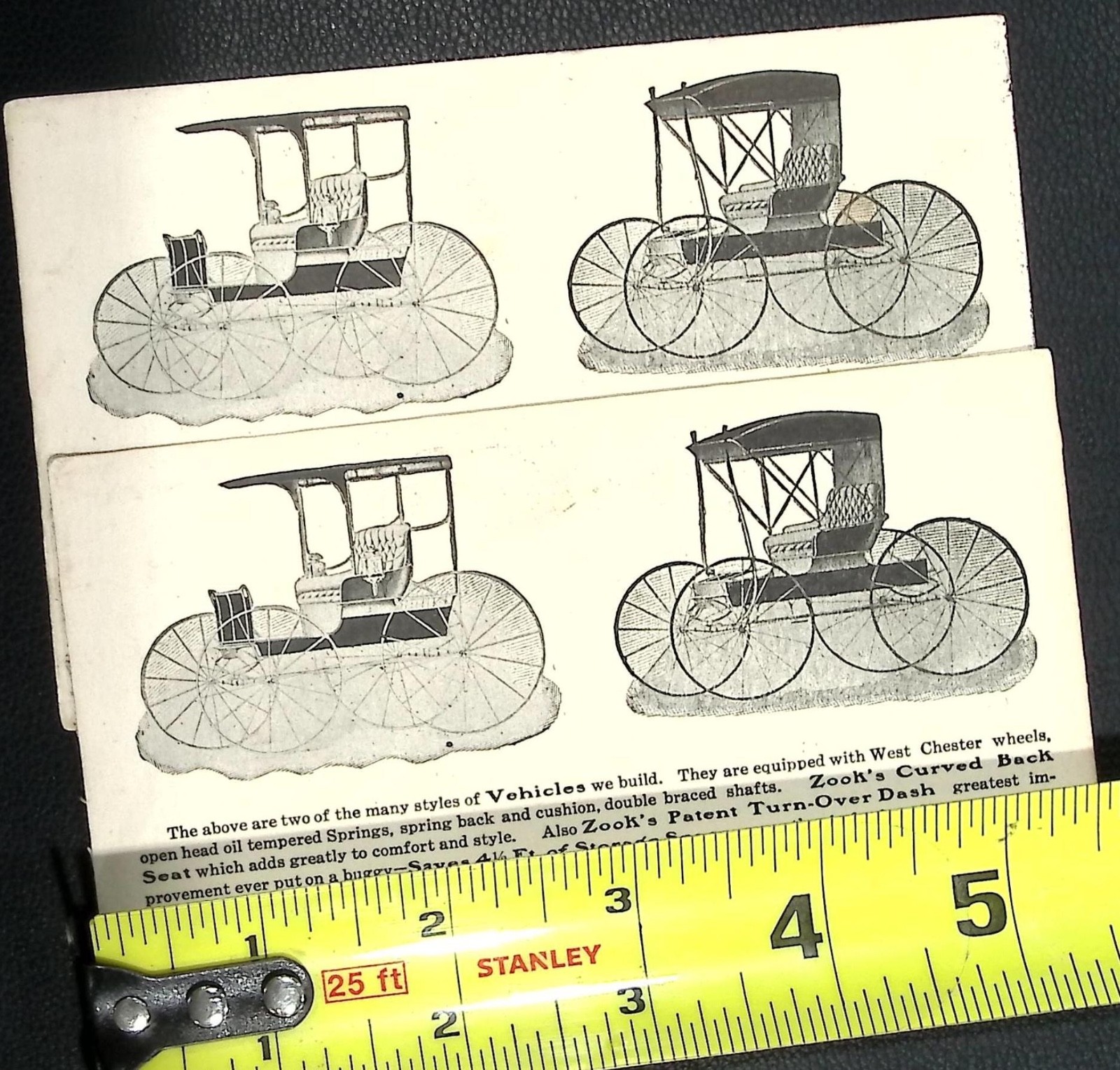 1905 Henry S. Zook Elverson PA Buggy Carriage Advertising Card Chester County