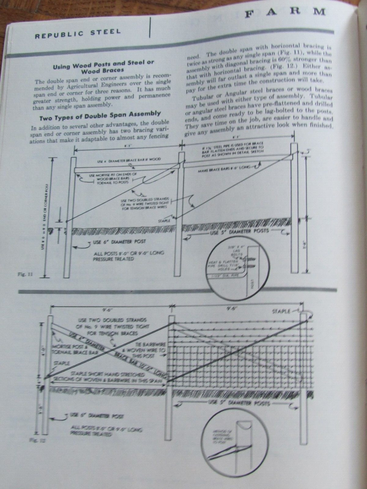 1950’s REPUBLIC STEEL WIRE CO FARM FENCING MECHANICS TIPS BROCHURE