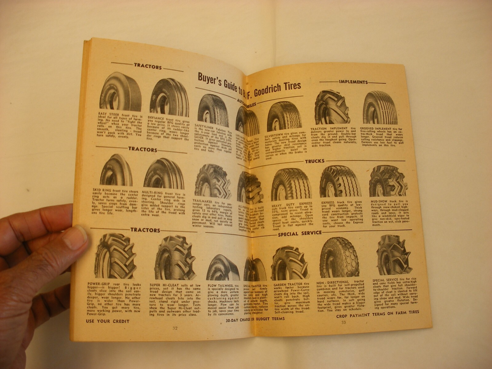Vtg 1955 B. F. Goodrich Farm Tractor Tires Waukesha WI Farmer’s Almanac