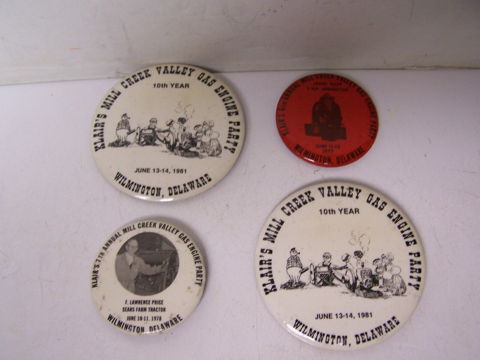 1977 78 81 KLAIR’S MILL CENTER VALLEY HIT MISS ENGINE PARTY WILMINGTON DEL PINS