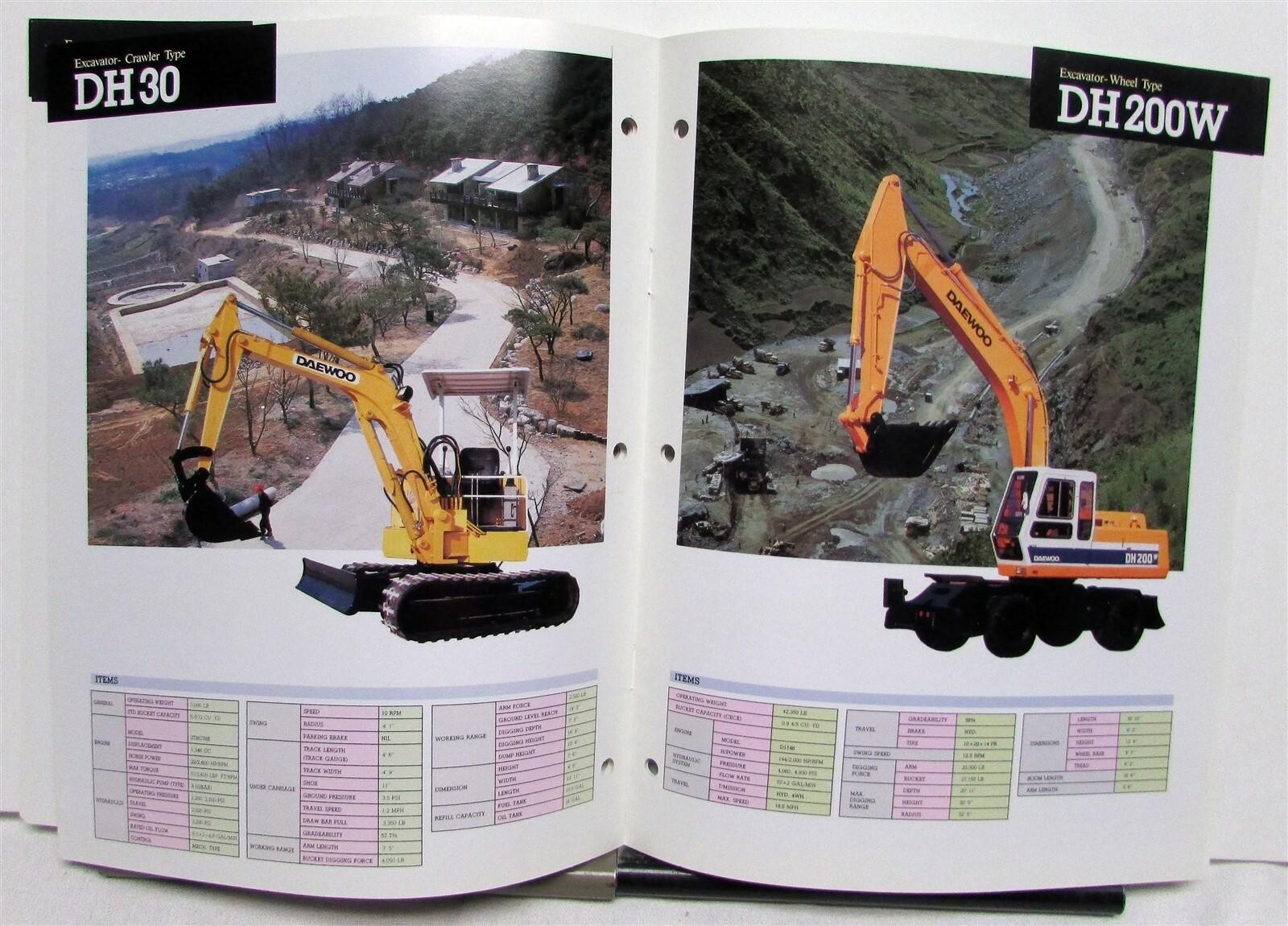 1993 Daewoo Full Line Excavator Crawler Wheel Loader Construction Sales Brochure