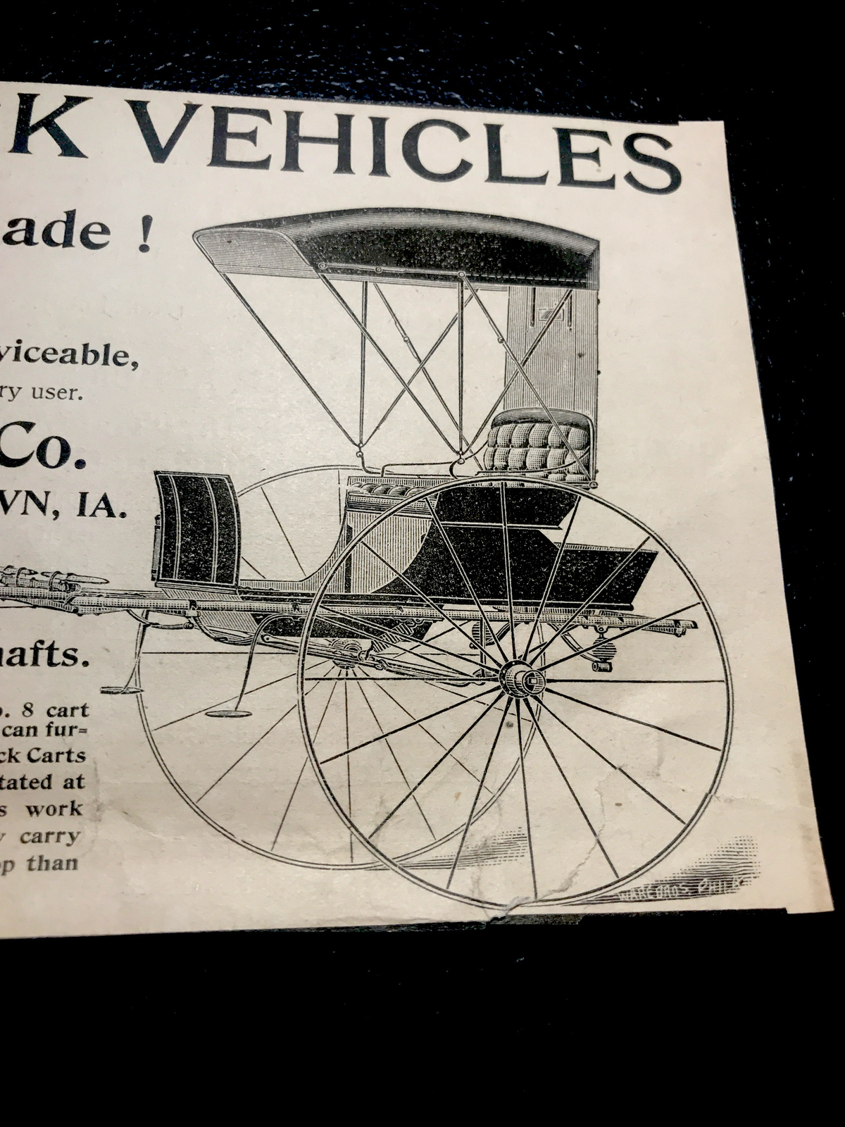 1893 Ketchum Wagon Co. Farm Engraving Advertising – Marshalltown – Iowa