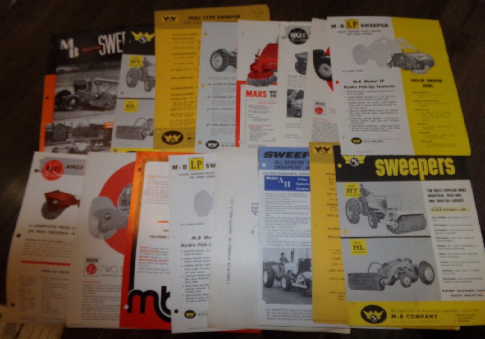 16-lot 1960’s-2010’s assorted sweeper brochures in good shape used