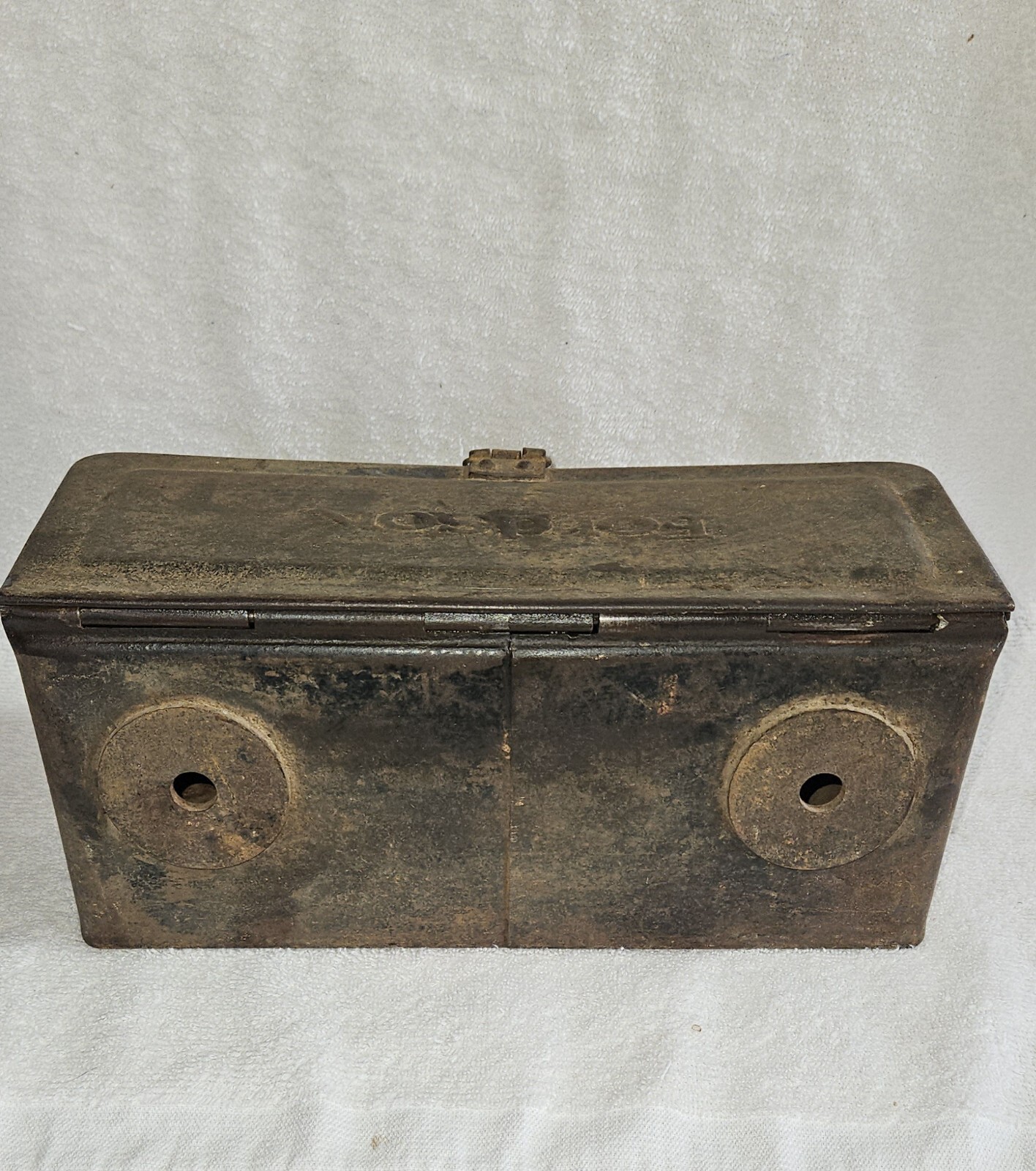Vintage Fordson Tractor Tool Utility Box Embossed Lid Locking Clasp Early 1900’s