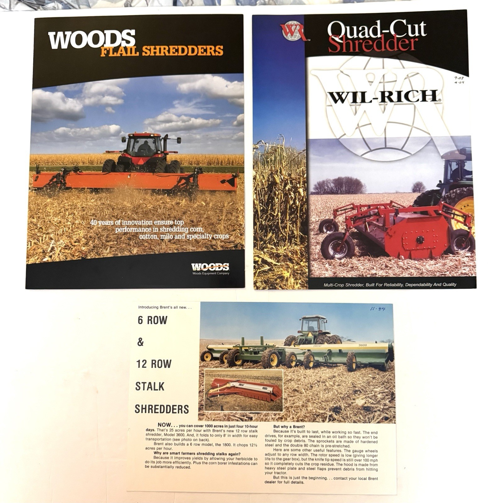 Agriculture Farming Set If 3 Shredder Dealer Sales Brochures