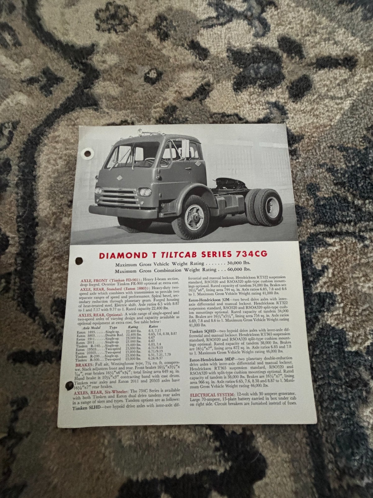 Diamond T Tilt Cab 734CG Series Truck Brochure DCPA26