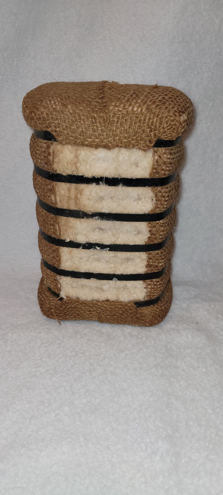 Vintage Souvenir Cotton Bale Wrapped W/ Burlap Farmhouse Decor 7.5″T