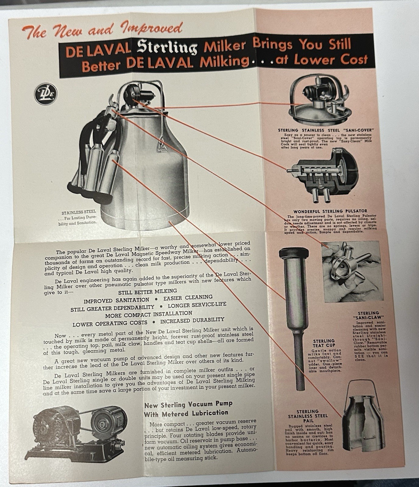 1950’s De Laval Dairy Milking Machine pamphlet (22A)