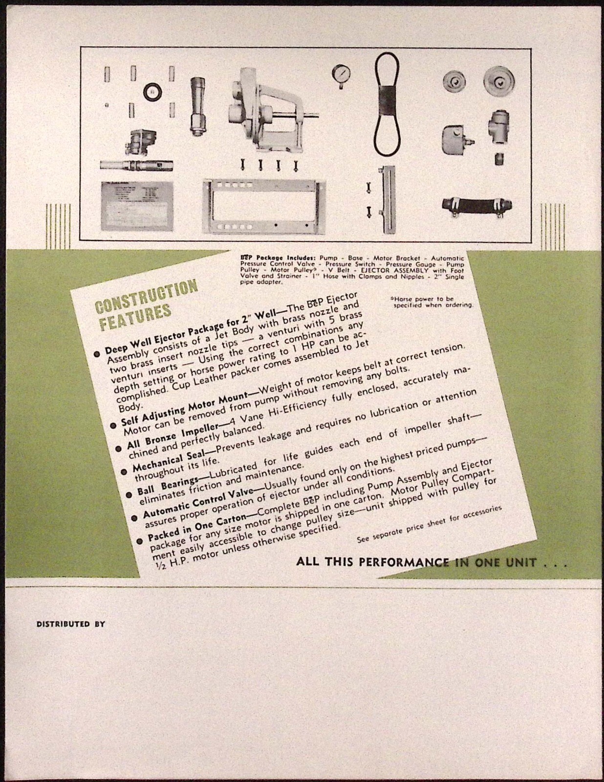 1950s Woodmanse BEP Belted Ejector Pump Brochure Woodmanse Manufacturing Co
