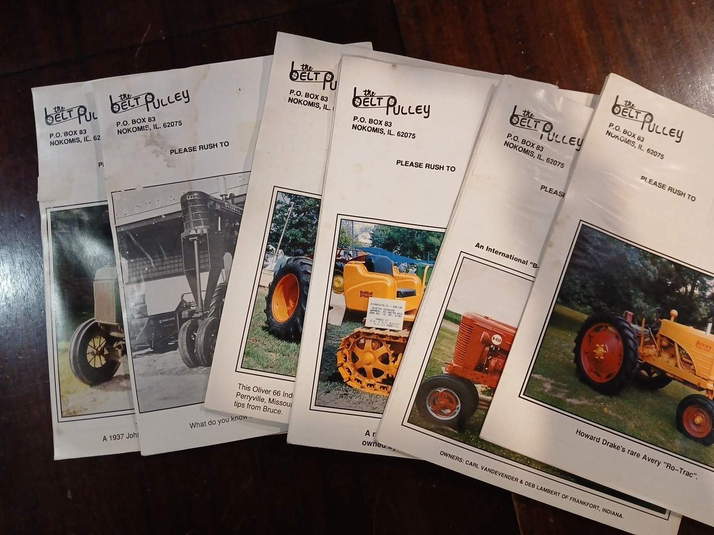 6 Belt Pulley magazines Antique Tractors 1991-92 Volume 4 & 5 farm history