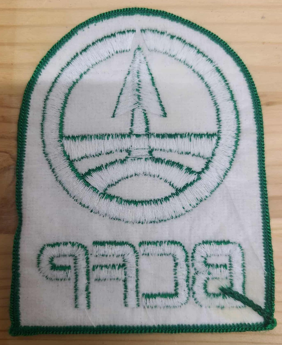 “Vintage BCFP Embroidered Patch – Green & White Logo Badge – Collectible Emblem”