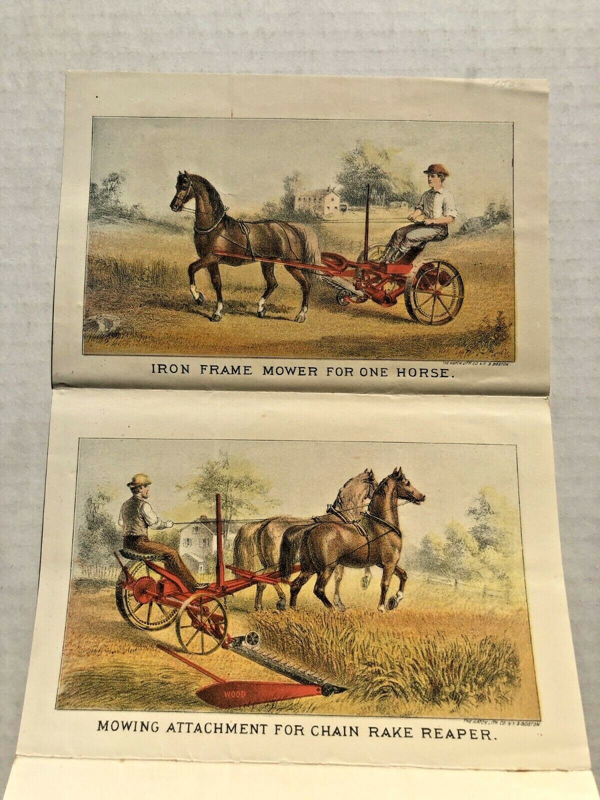1876 Walter A Wood Harvesting Machines Sales Brochure w/ Color Illustrations