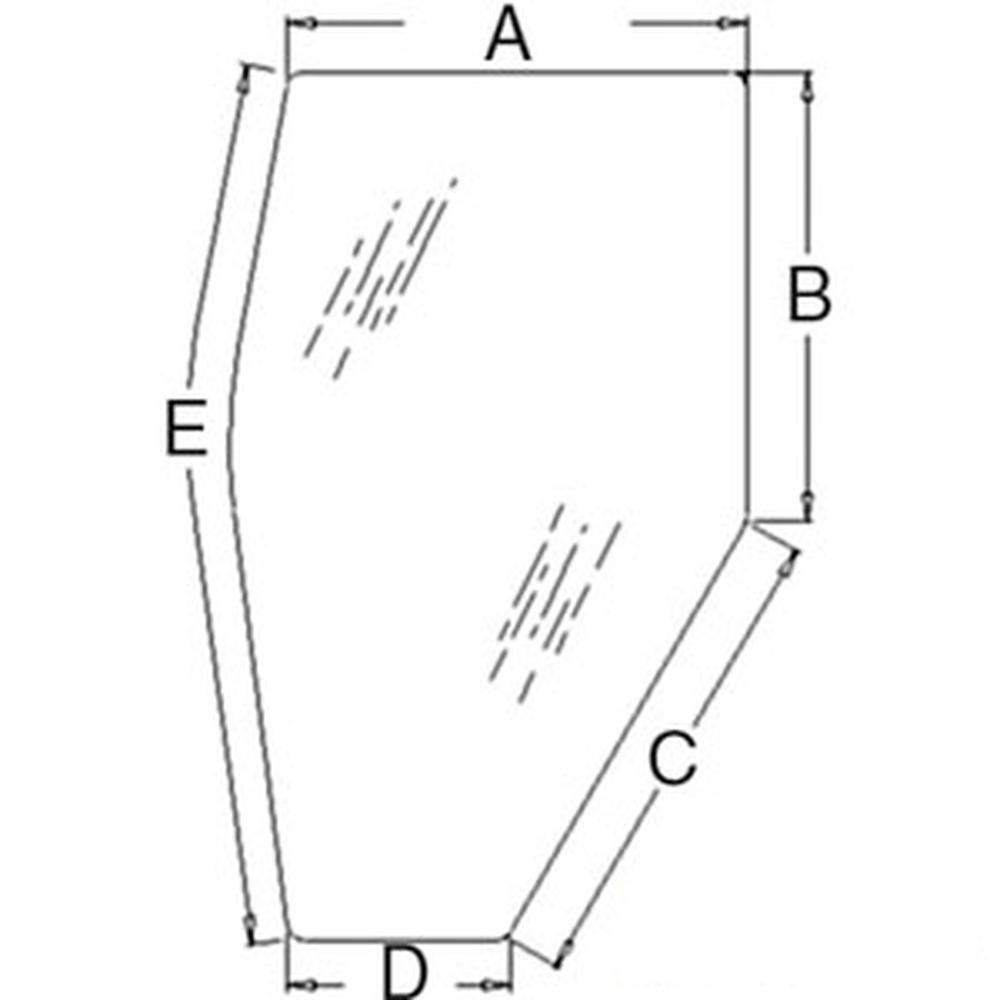 A-3A751-70770 LH Tinted Door Glass – Fits Kubota