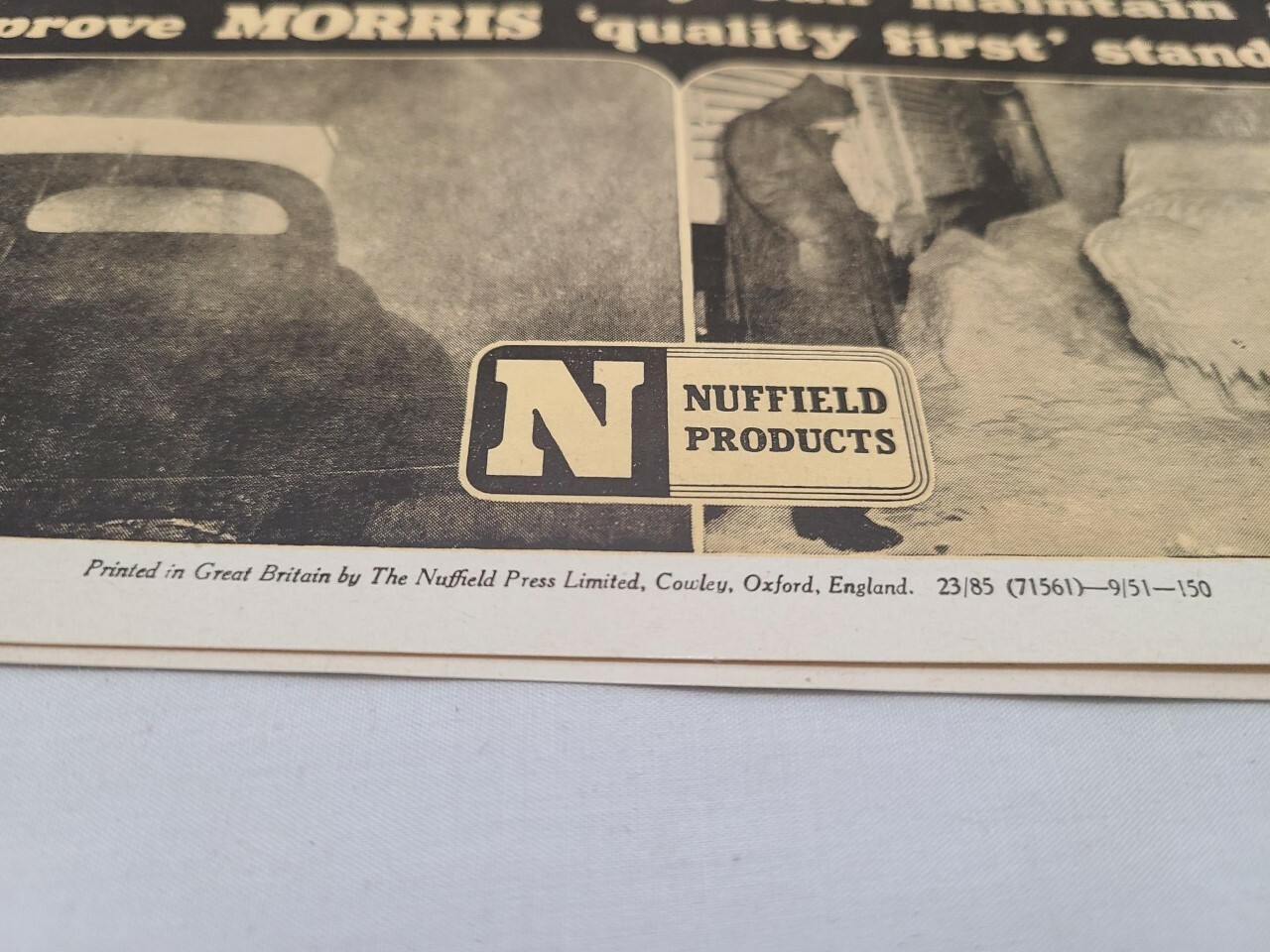 MORRIS MOTORS Brochure by NUFFIELD PRODUCTS 17″ x 11″ – RARE
