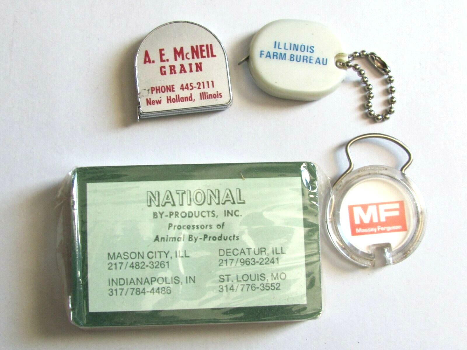 1980’S FARM ADVERTISING IL FARM BUREAU LOT McNEIL GRAIN MF BY-PRODUCTS CARDS