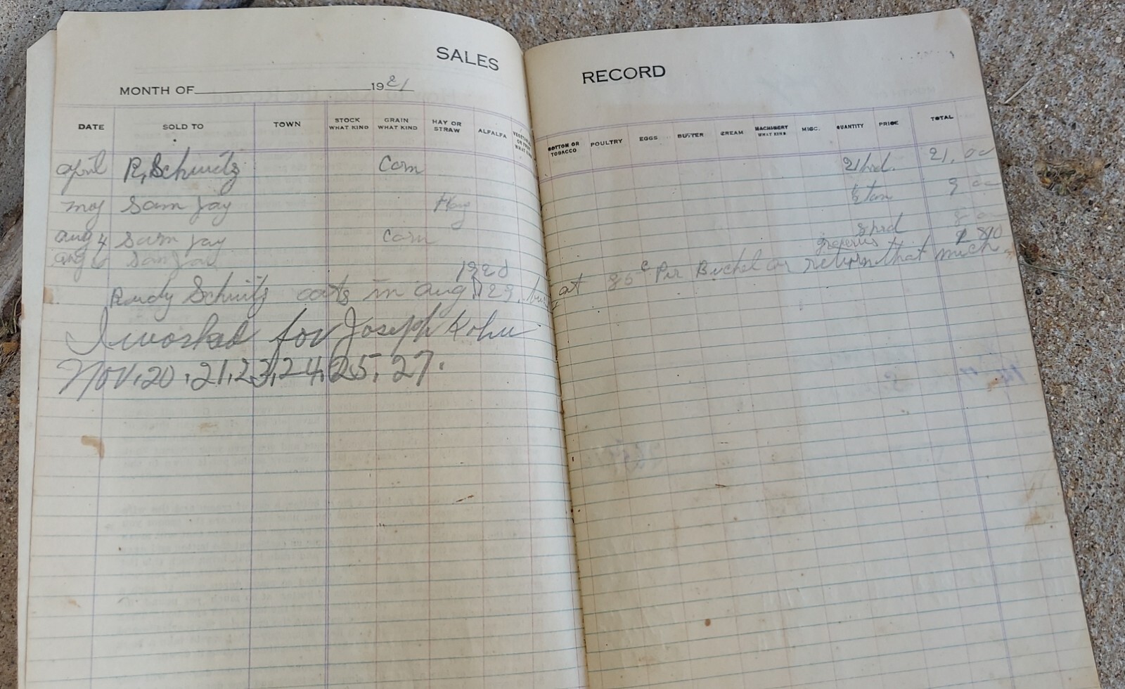 1919 The Simplicity Farm Record Wm. Walton Nephews Freeport IL Dry Goods Store
