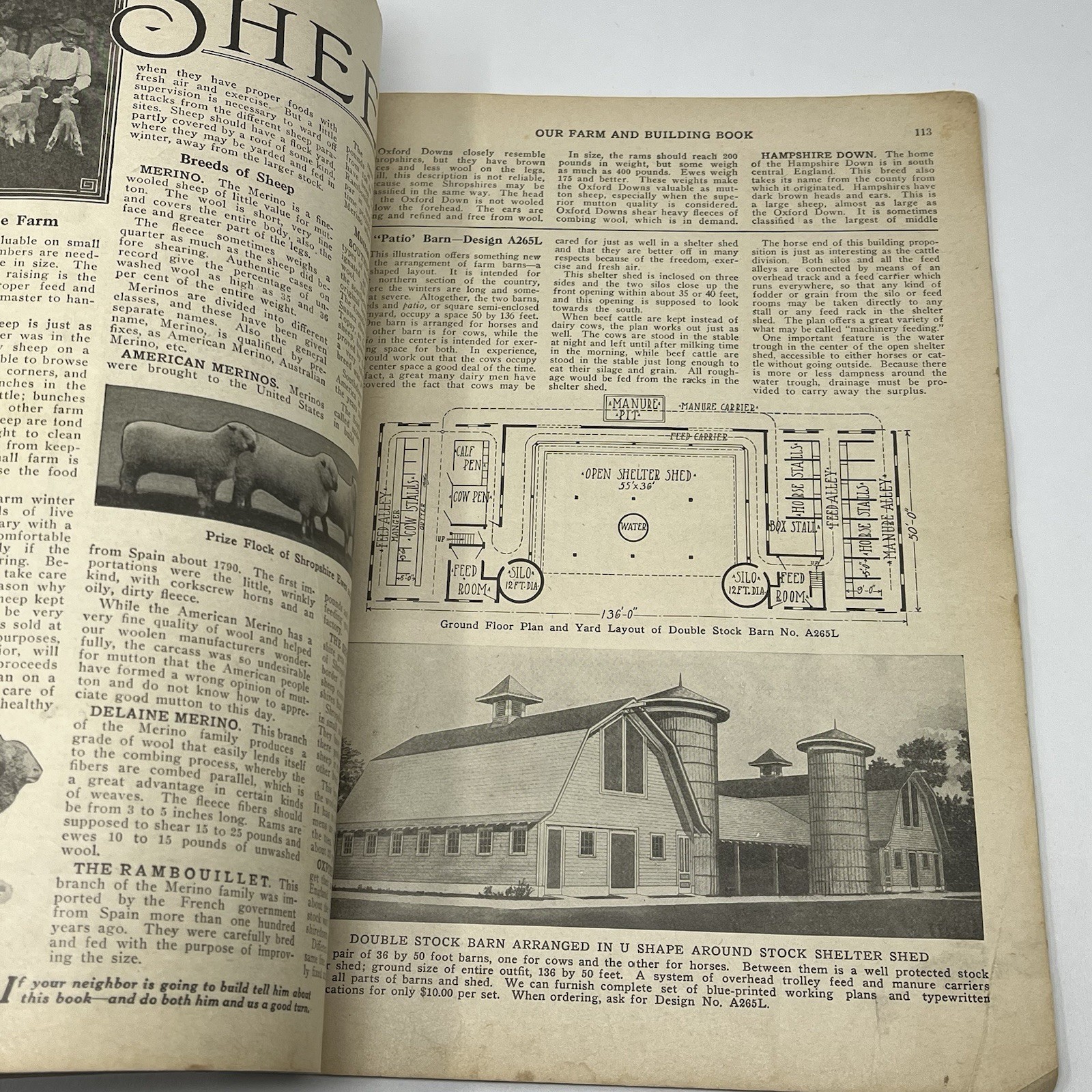 1920’s Blueprint Plans Catalog Barns Homes Farm Dairy Cattle Horse Hogs Orchard
