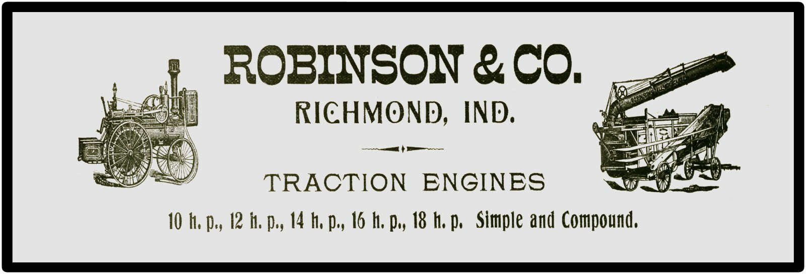 Robinson & Co. Traction Engines Sign 12″ x 36″ USA STEEL XL Size – 4 POUNDS