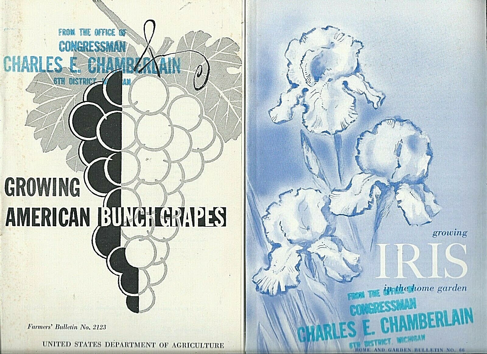Lot 60’s booklets USDA farming GROWING AMERICAN BUNCH GRAPES & Home IRIS Garden