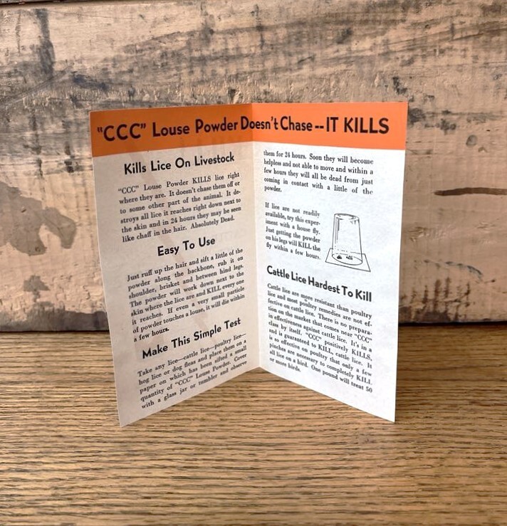 1920’s Cattle Lice Powder Advertising Flyer ~ Carbola Chemical Company