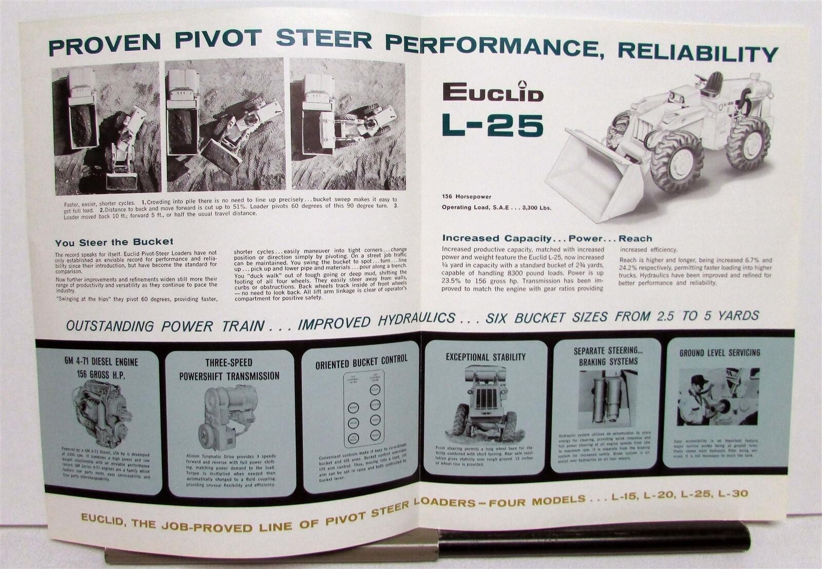 1965 Euclid L 25 Off Road Truck Specifications Construction Sales Brochure