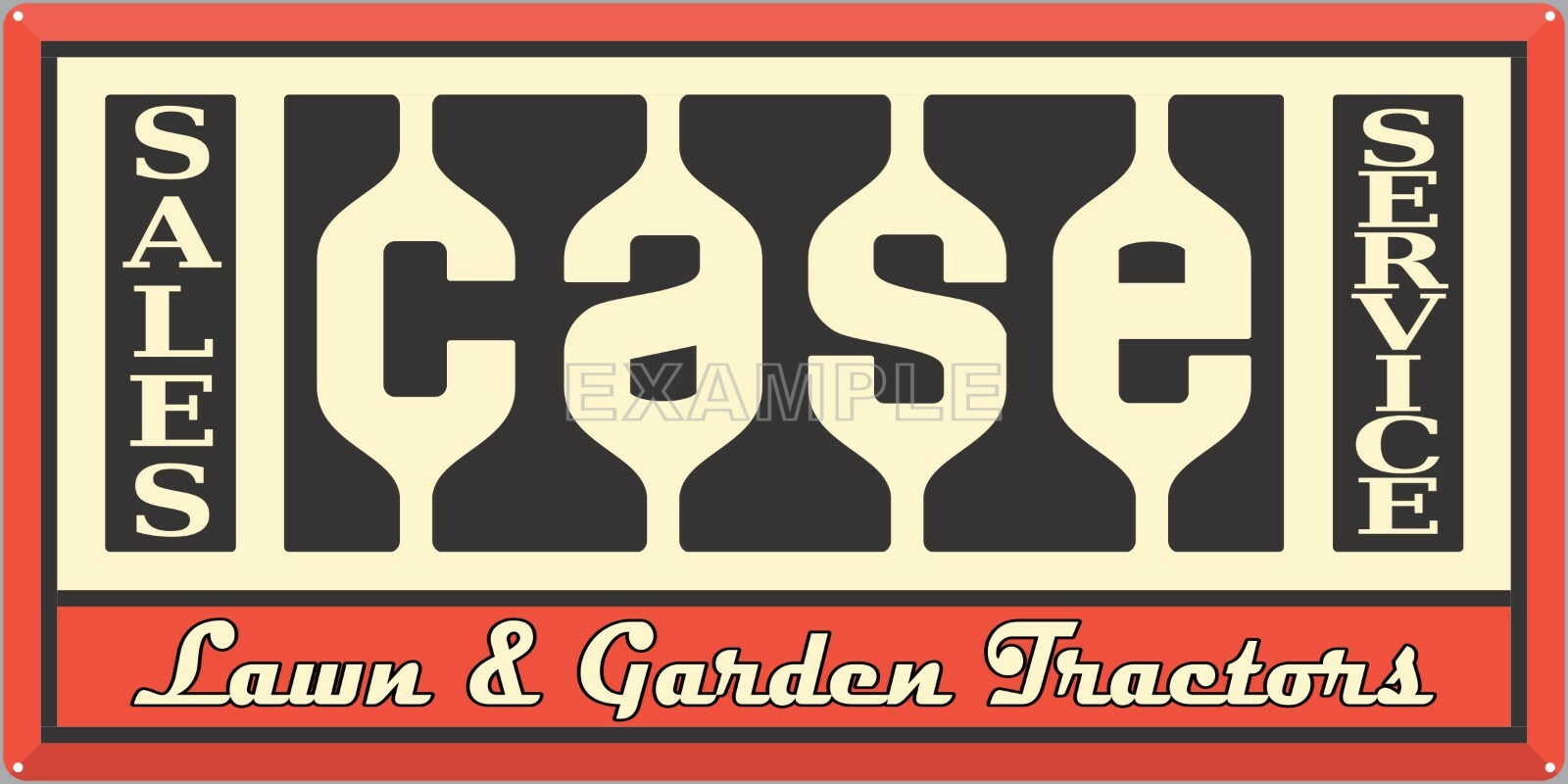 CASE LAWN GARDEN TRACTORS DEALER VINTAGE SIGN REMAKE ALUMINUM SIZE OPTIONS