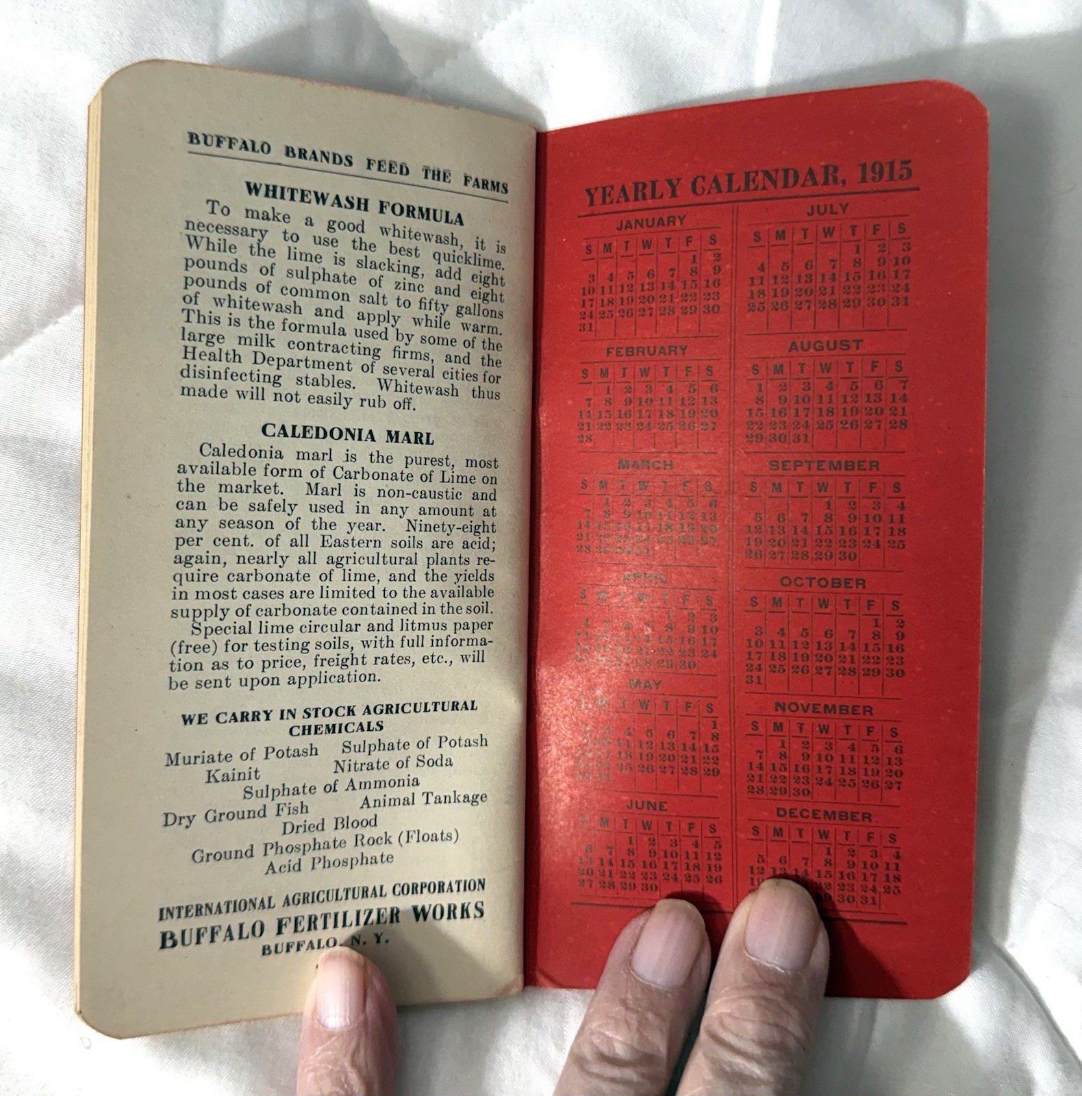 16 Lot of BUFFALO FERTILIZERS Advertising Memo Booklets, 1906-1926