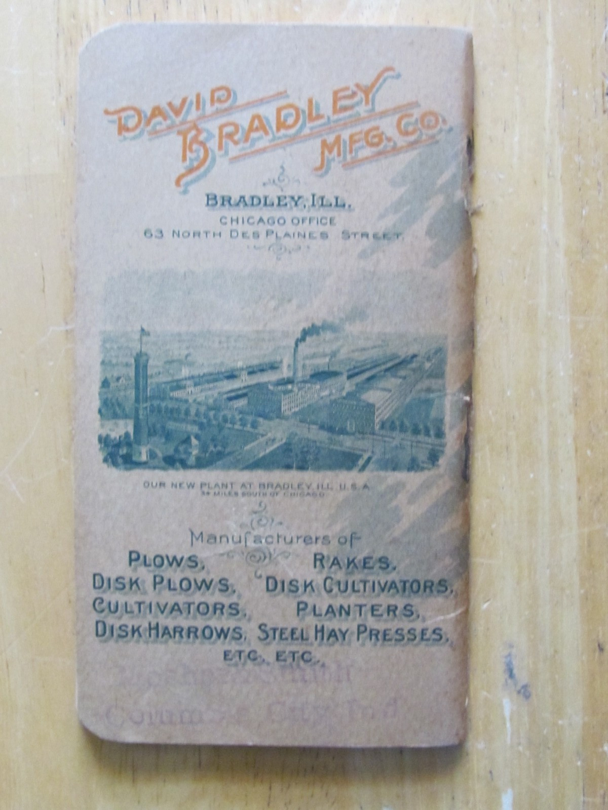 1902 POCKET BOOK BRADLEY MFG CO FARM & GARDEN PLOW CATALOG STYLE