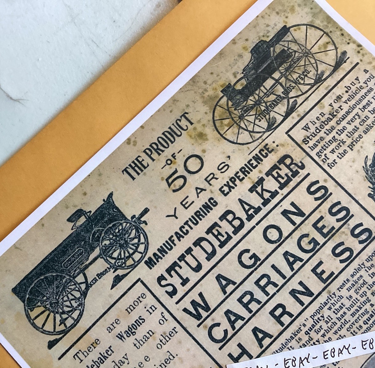 1903 Studebaker Bros South Bend IN Wagons Carriages & Harness Rare Ad NEW Poster