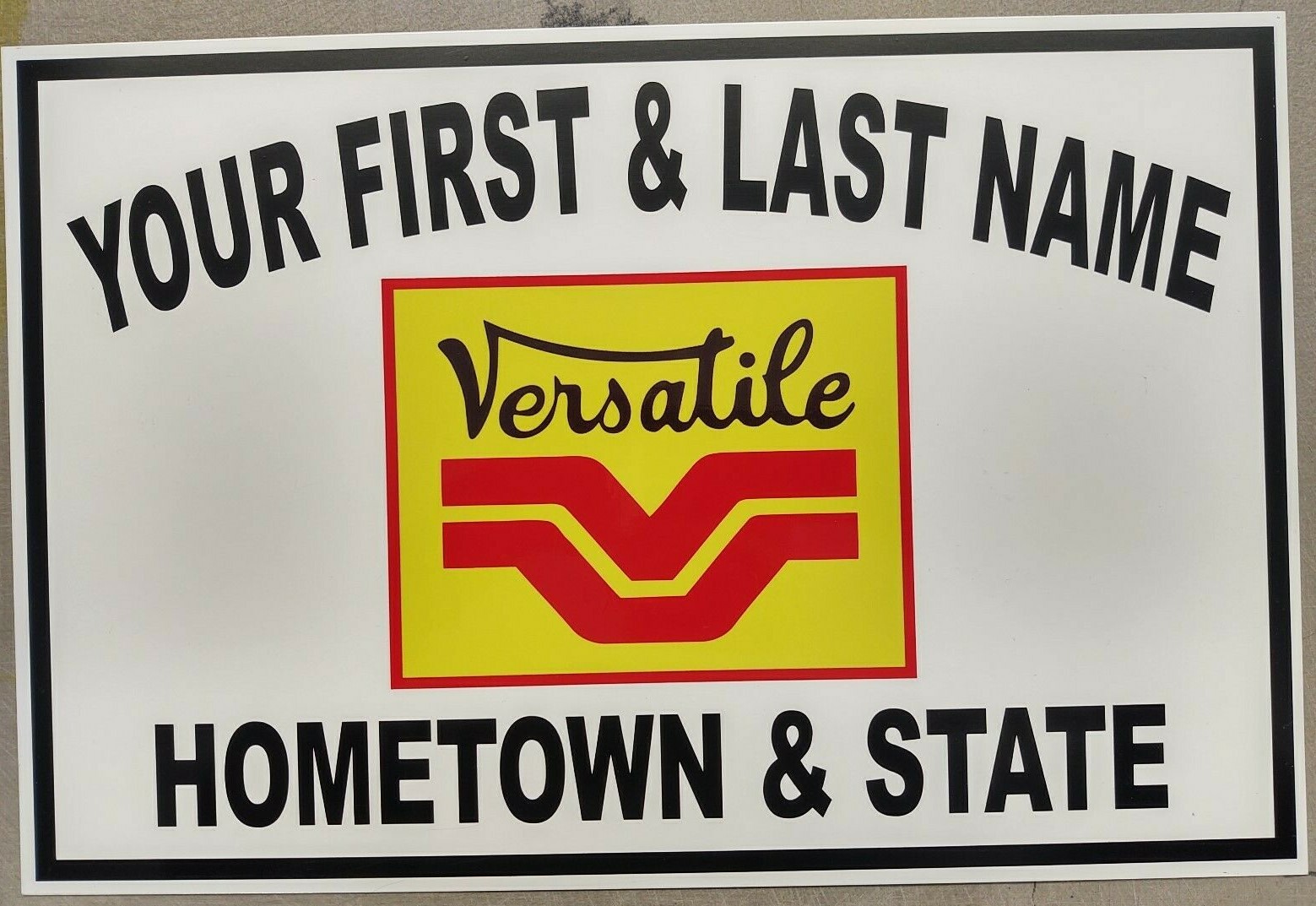 PERSONALIZED VERSATILE TRACTOR ALUMINUM NAME SIGN