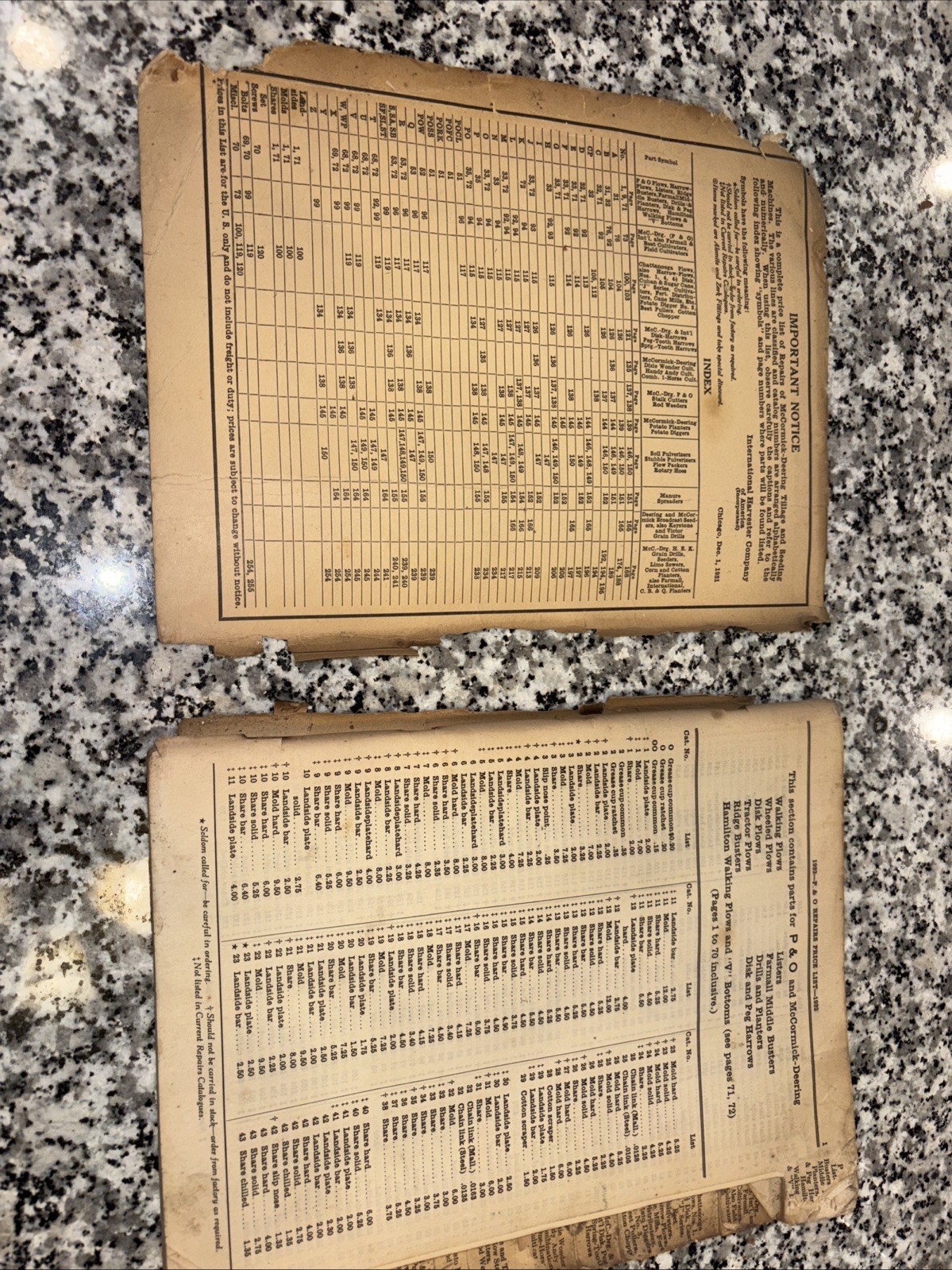 No. 32-TS Price list For Repairs McCormick-Deering Tillage&Seeding Machines