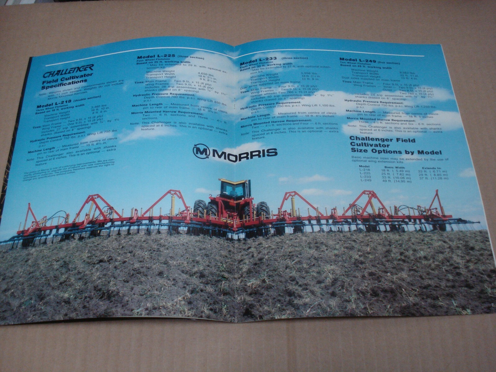 Morris Challenger Field Cultivator Brochure